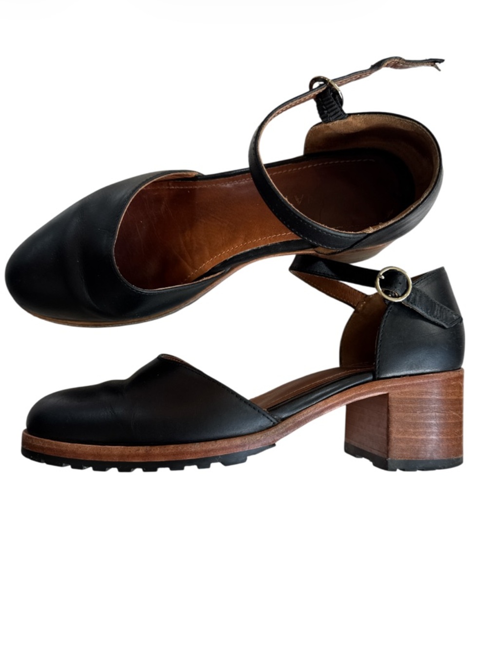 Portland Leather Patina Heeled Mary Janes Leather Chunky Heel Classy Shoes US10